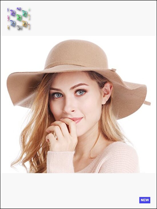 Wide Brim Wool Floppy Hat Ribbon Band Adjustable Sun Hat